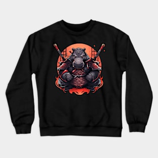 samurai hippo Crewneck Sweatshirt